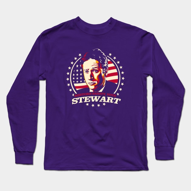 Vote Jon Stewart Long Sleeve T-Shirt by TomTrager